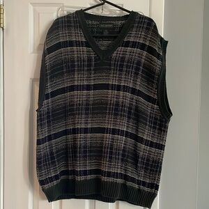 Men's Black and Gray Sweater Vest
